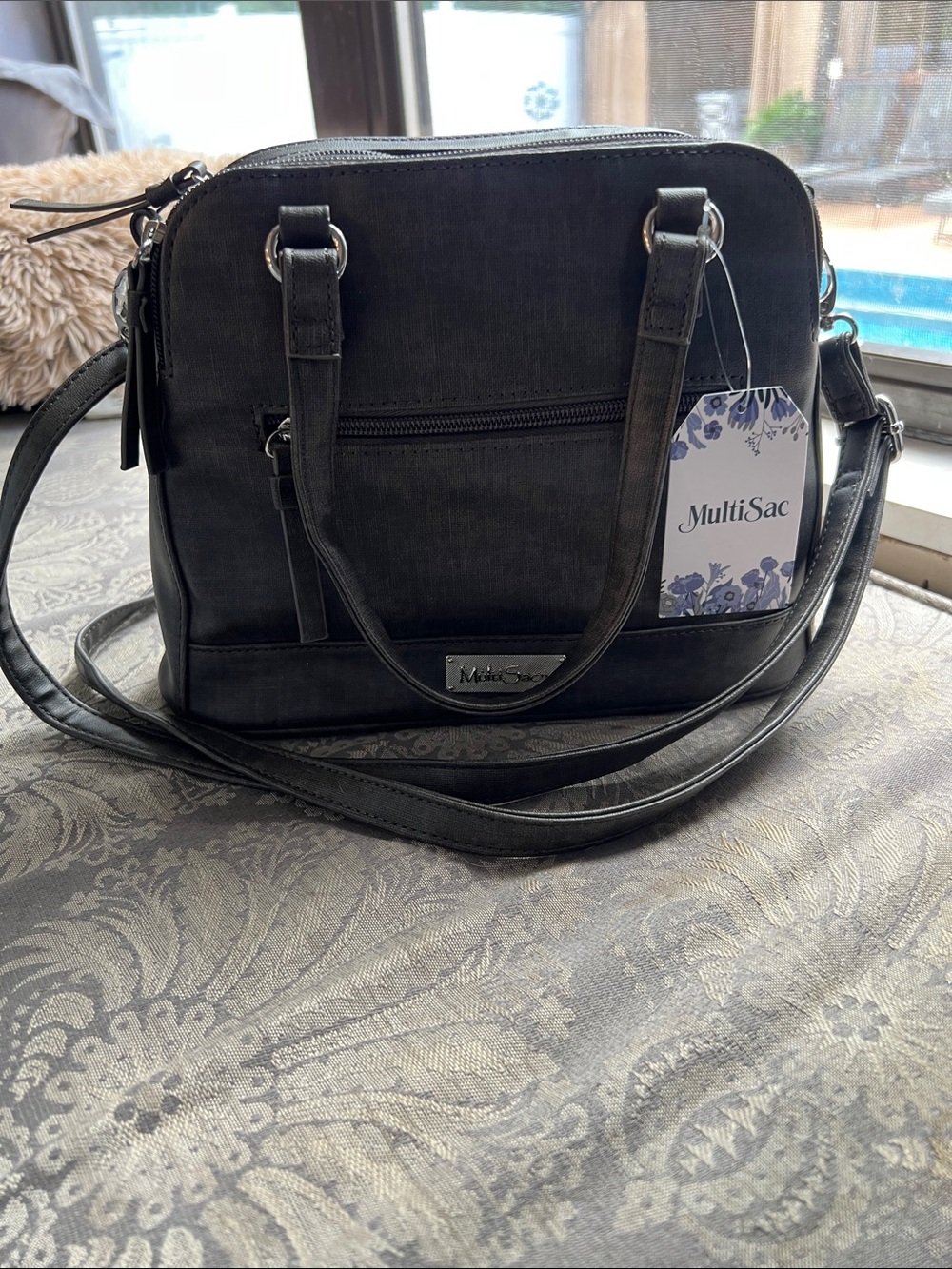 MultiSac Black Crossbody Tote Bag